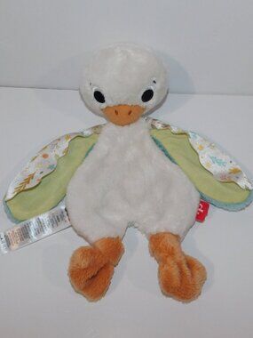 Fisher Price Snuggle Up Goose Rattle Plush Security blanket Baby Lovey nunu